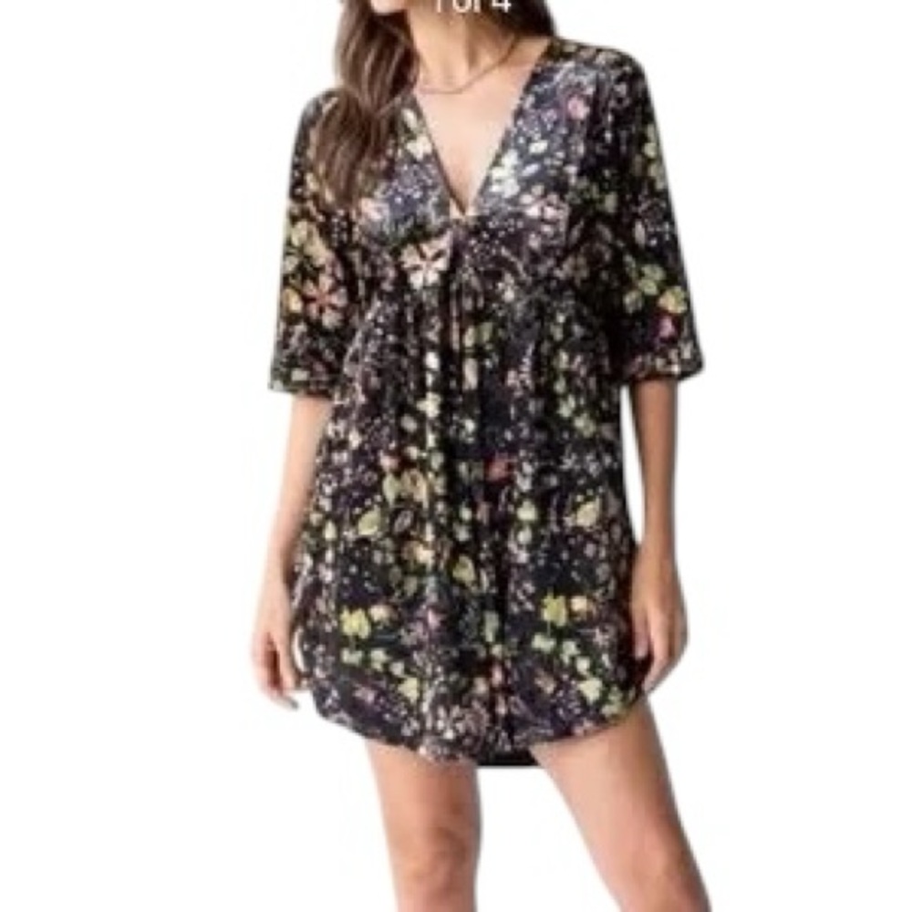 NATURAL LIFE Black Floral High-Low Dress